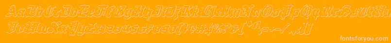 Questknight3Di Font – Pink Fonts on Orange Background