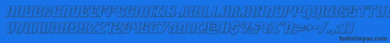 Thundertrooperoutital Font – Black Fonts on Blue Background