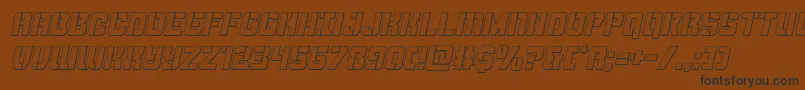 Thundertrooperoutital Font – Black Fonts on Brown Background