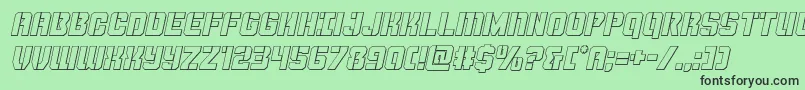 Thundertrooperoutital Font – Black Fonts on Green Background