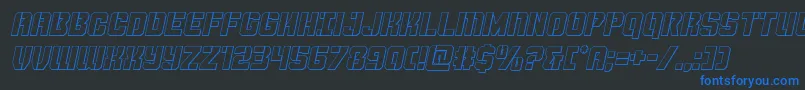 Thundertrooperoutital Font – Blue Fonts on Black Background