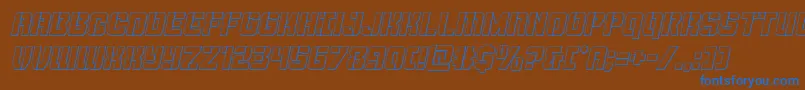 Thundertrooperoutital Font – Blue Fonts on Brown Background