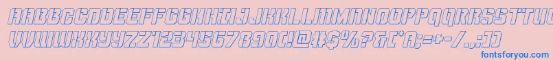 Thundertrooperoutital Font – Blue Fonts on Pink Background