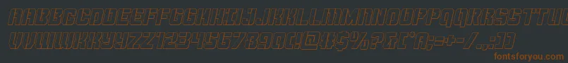 Thundertrooperoutital Font – Brown Fonts on Black Background