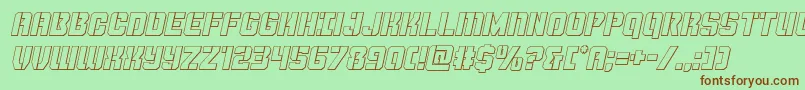 Thundertrooperoutital Font – Brown Fonts on Green Background