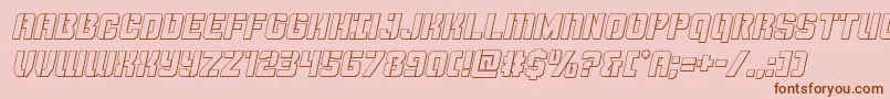 Thundertrooperoutital-Schriftart – Braune Schriften auf rosa Hintergrund