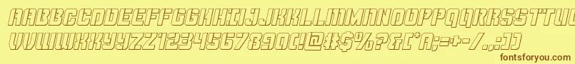 Thundertrooperoutital Font – Brown Fonts on Yellow Background