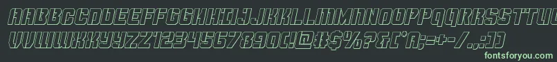 Thundertrooperoutital Font – Green Fonts on Black Background