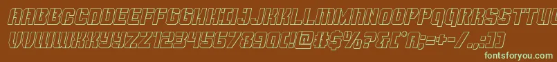 Thundertrooperoutital Font – Green Fonts on Brown Background