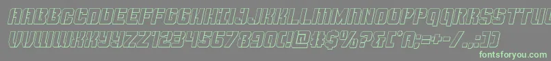 Thundertrooperoutital Font – Green Fonts on Gray Background