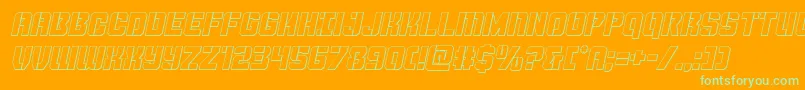 Thundertrooperoutital Font – Green Fonts on Orange Background