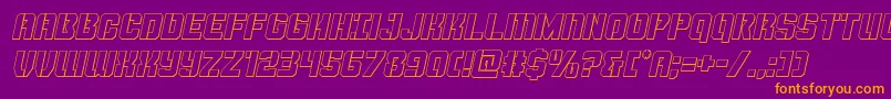 Thundertrooperoutital Font – Orange Fonts on Purple Background