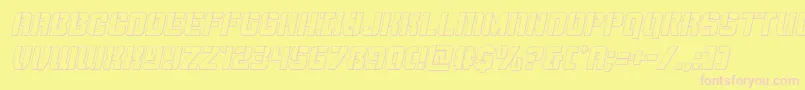 Thundertrooperoutital Font – Pink Fonts on Yellow Background