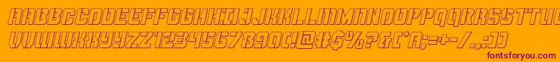 Thundertrooperoutital Font – Purple Fonts on Orange Background