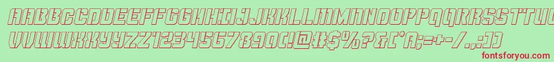 Thundertrooperoutital Font – Red Fonts on Green Background