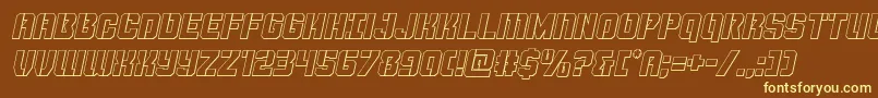 Thundertrooperoutital Font – Yellow Fonts on Brown Background