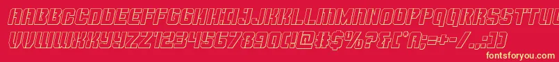 Thundertrooperoutital Font – Yellow Fonts on Red Background