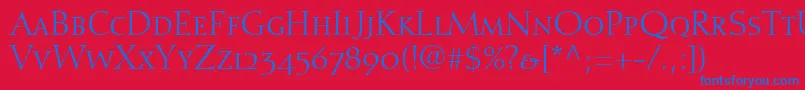 DiotimaRomanSmallCapsOldstyleFigures Font – Blue Fonts on Red Background