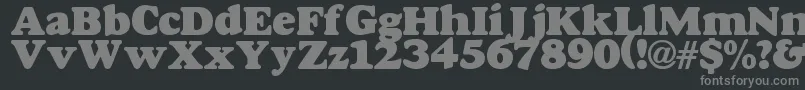 フォントGordo – 黒い背景に灰色の文字