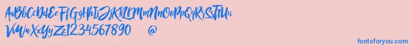 Rofitaste-Schriftart – Blaue Schriften auf rosa Hintergrund