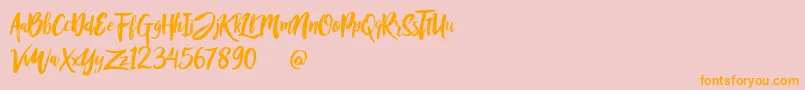 Rofitaste-Schriftart – Orangefarbene Schriften auf rosa Hintergrund