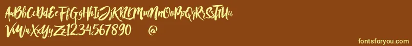 Rofitaste Font – Yellow Fonts on Brown Background