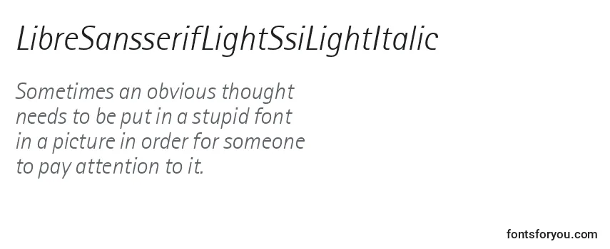 LibreSansserifLightSsiLightItalic Font