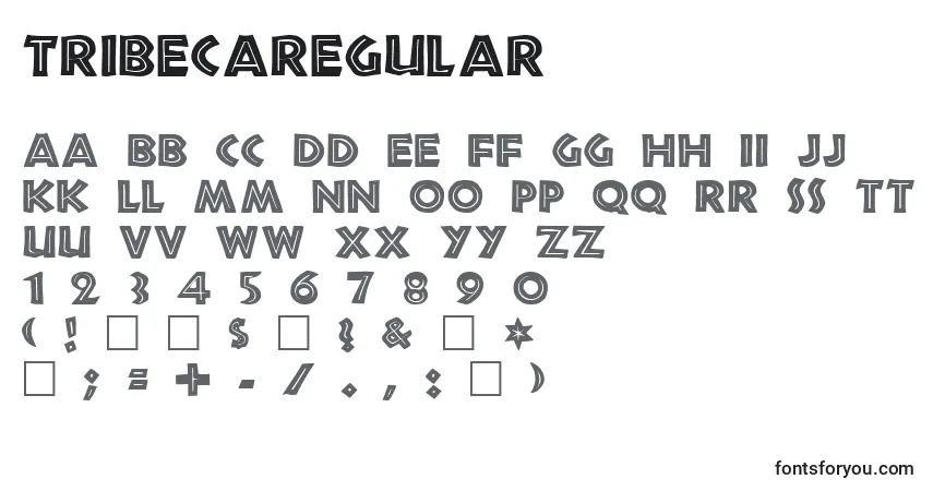 A fonte TribecaRegular – alfabeto, números, caracteres especiais