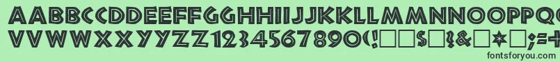 フォントTribecaRegular – 緑の背景に黒い文字