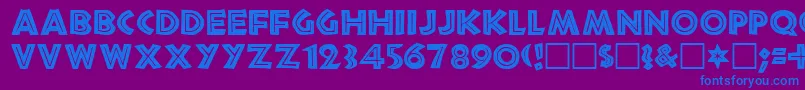 TribecaRegular-Schriftart – Blaue Schriften auf violettem Hintergrund
