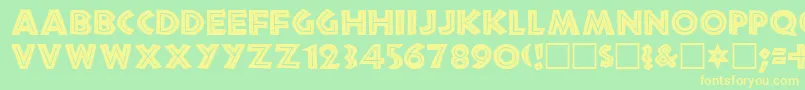 TribecaRegular Font – Yellow Fonts on Green Background