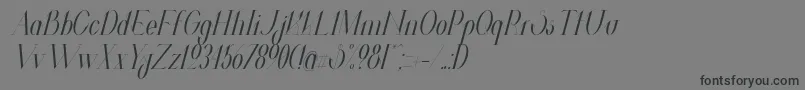 Шрифт ValkyrieCondensedItalic – чёрные шрифты на сером фоне