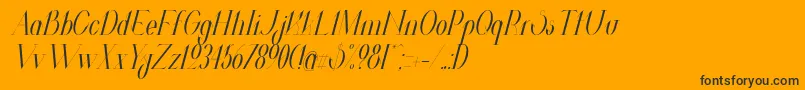 ValkyrieCondensedItalic Font – Black Fonts on Orange Background