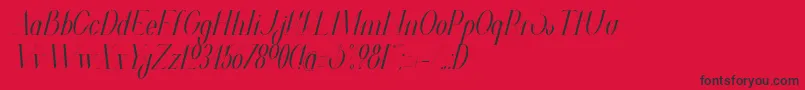 フォントValkyrieCondensedItalic – 赤い背景に黒い文字