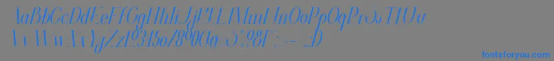 フォントValkyrieCondensedItalic – 灰色の背景に青い文字