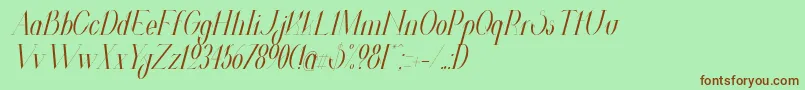 Шрифт ValkyrieCondensedItalic – коричневые шрифты на зелёном фоне