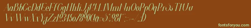 ValkyrieCondensedItalic Font – Green Fonts on Brown Background