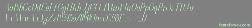 フォントValkyrieCondensedItalic – 灰色の背景に緑のフォント