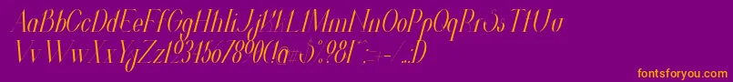 ValkyrieCondensedItalic Font – Orange Fonts on Purple Background