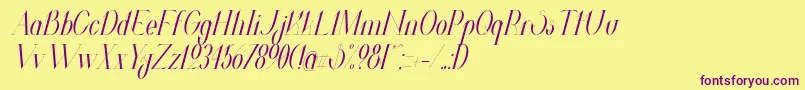 ValkyrieCondensedItalic Font – Purple Fonts on Yellow Background