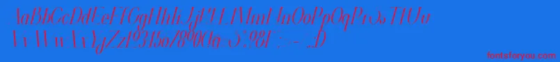 ValkyrieCondensedItalic Font – Red Fonts on Blue Background