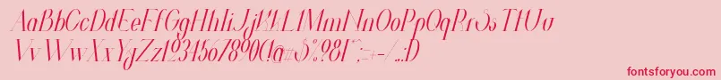 ValkyrieCondensedItalic Font – Red Fonts on Pink Background