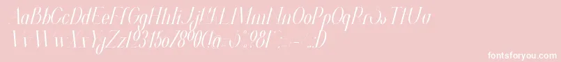 ValkyrieCondensedItalic-Schriftart – Weiße Schriften auf rosa Hintergrund