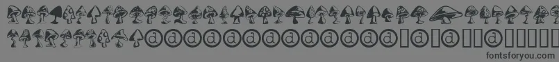 Shrooms ffy-Schriftart – Schwarze Schriften auf grauem Hintergrund