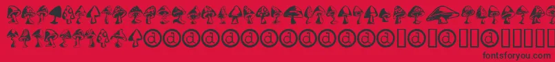 Shrooms ffy Font – Black Fonts on Red Background