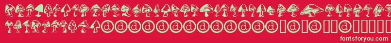 Shrooms ffy Font – Green Fonts on Red Background