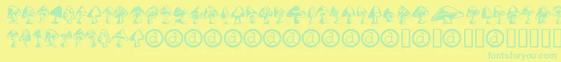 Shrooms ffy Font – Green Fonts on Yellow Background