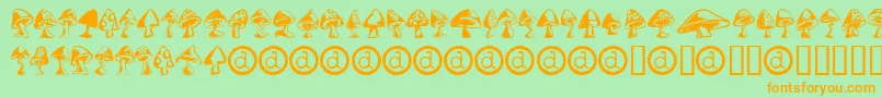 Shrooms ffy Font – Orange Fonts on Green Background