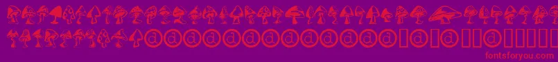 Shrooms ffy Font – Red Fonts on Purple Background