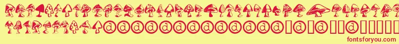 Shrooms ffy Font – Red Fonts on Yellow Background